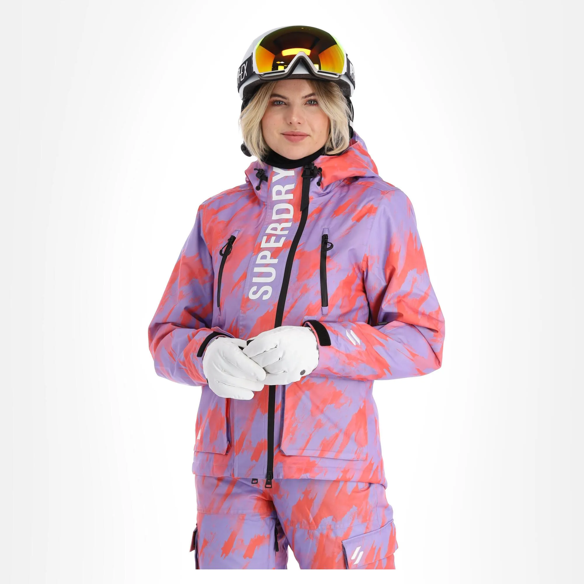 Superdry, Rescue Jacket Ski-jas Dames Brush Camo Lilac Roze 1 Superdry, Rescue Jacket Ski-jas Dames Brush Camo Lilac Roze