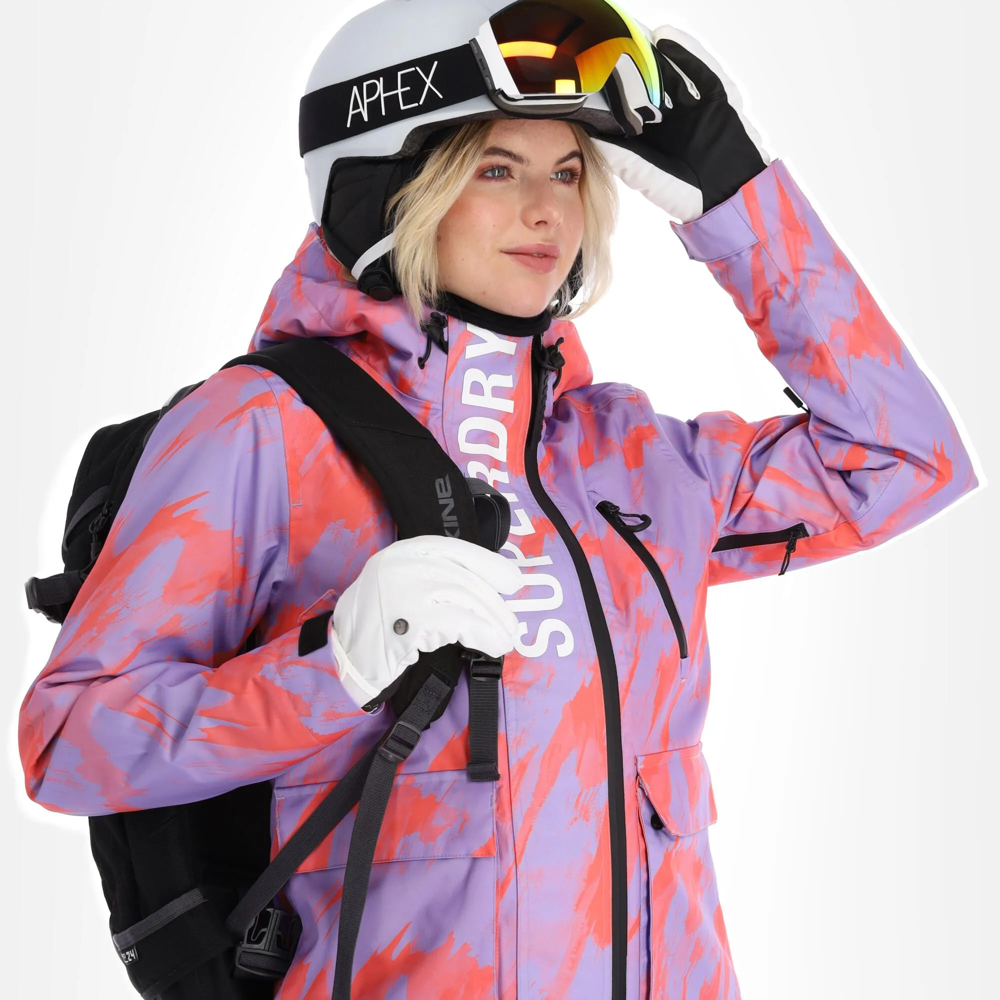 Superdry, Rescue Jacket Ski-jas Dames Brush Camo Lilac Roze 4 Superdry, Rescue Jacket Ski-jas Dames Brush Camo Lilac Roze - Afbeelding 4