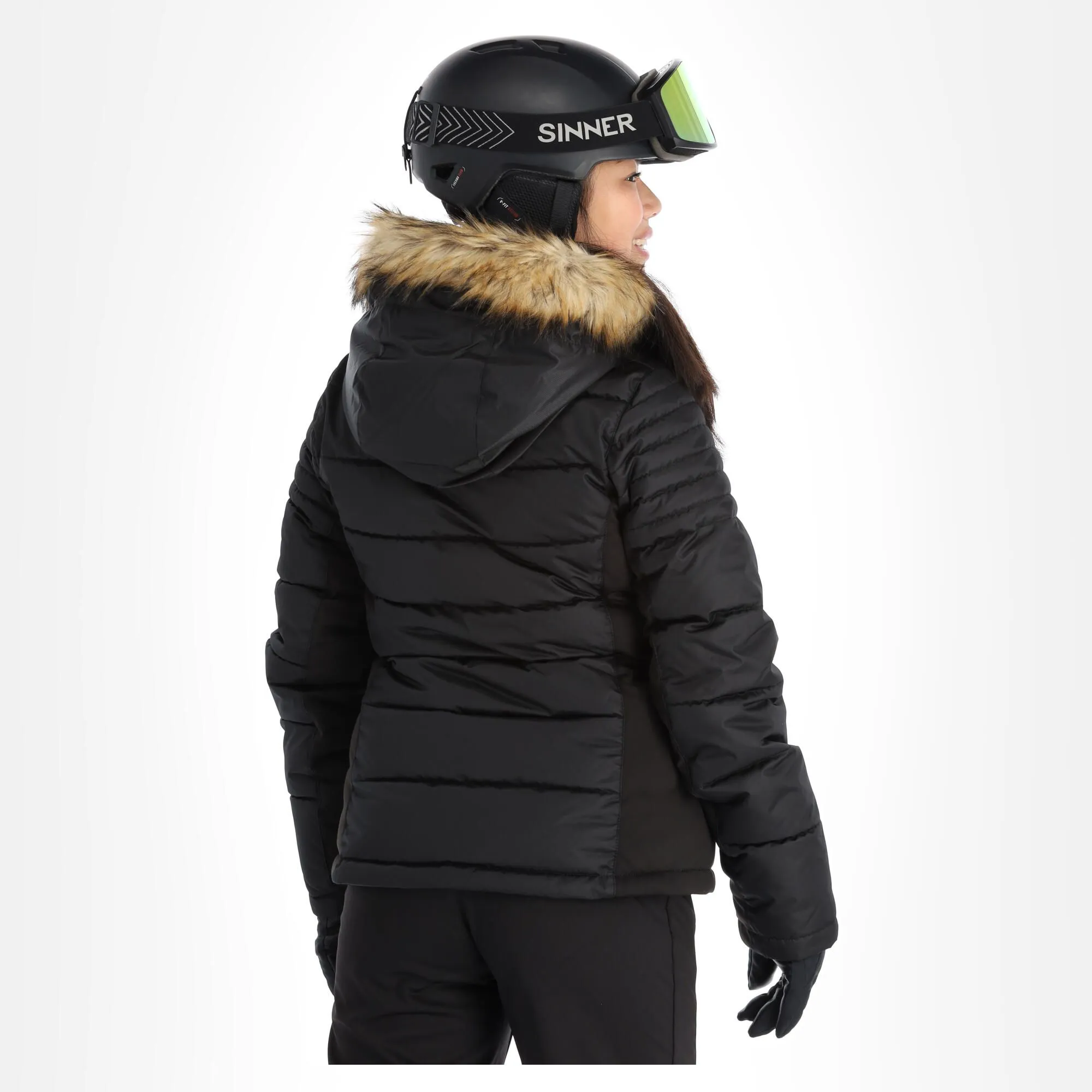 Superdry, Snow Luxe Puffer Ski-jas Dames Zwart 2 Superdry, Snow Luxe Puffer Ski-jas Dames Zwart - Afbeelding 2