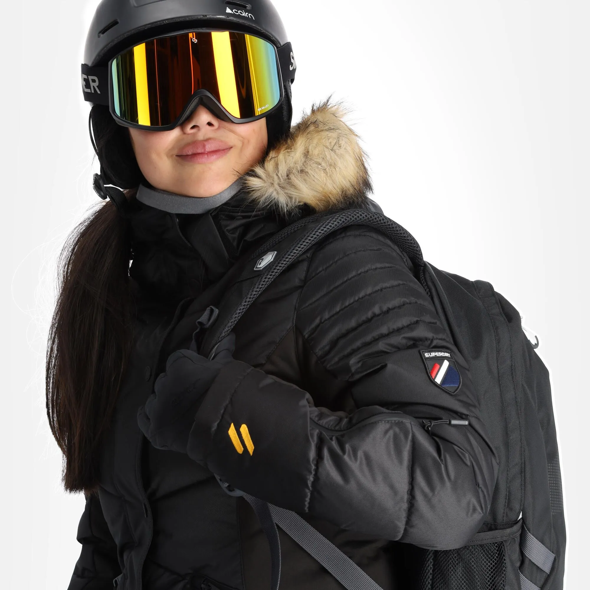 Superdry, Snow Luxe Puffer Ski-jas Dames Zwart 4 Superdry, Snow Luxe Puffer Ski-jas Dames Zwart - Afbeelding 4