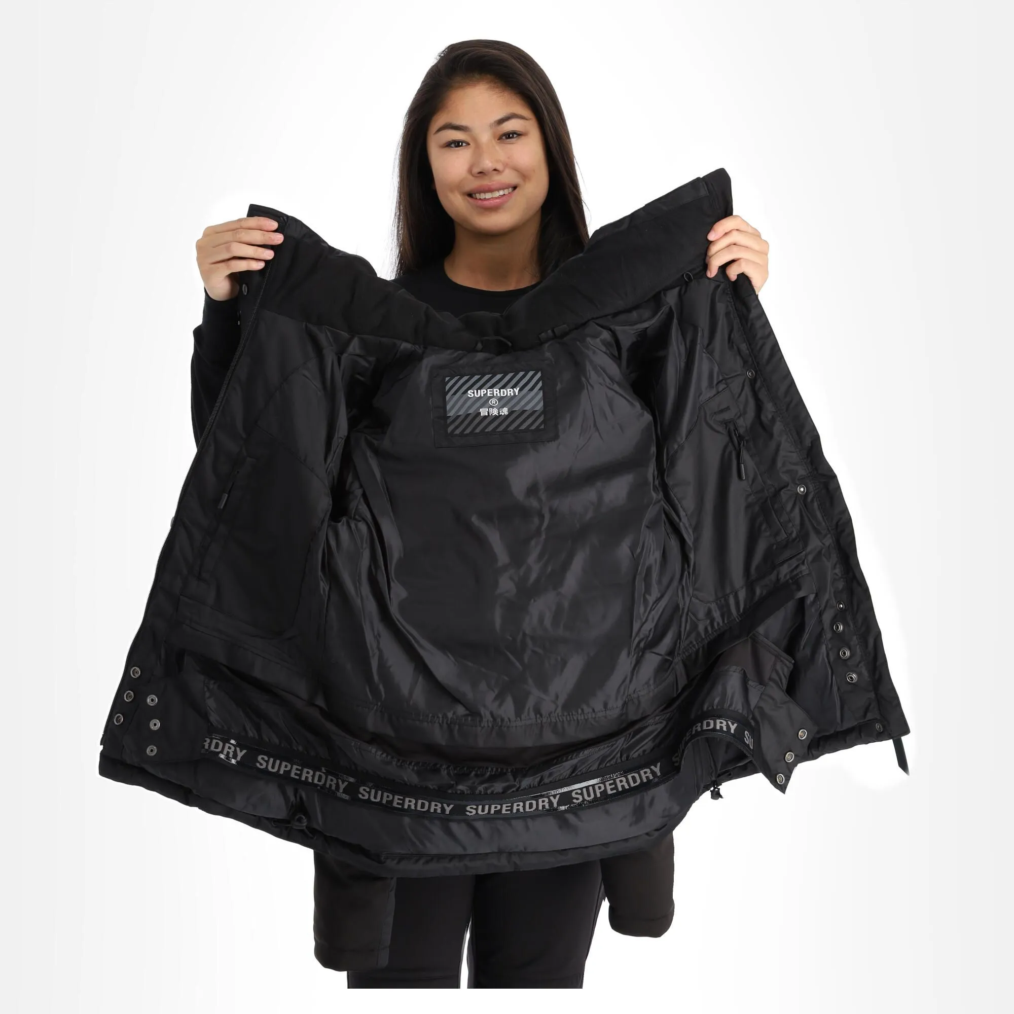 Superdry, Snow Luxe Puffer Ski-jas Dames Zwart 5 Superdry, Snow Luxe Puffer Ski-jas Dames Zwart - Afbeelding 5