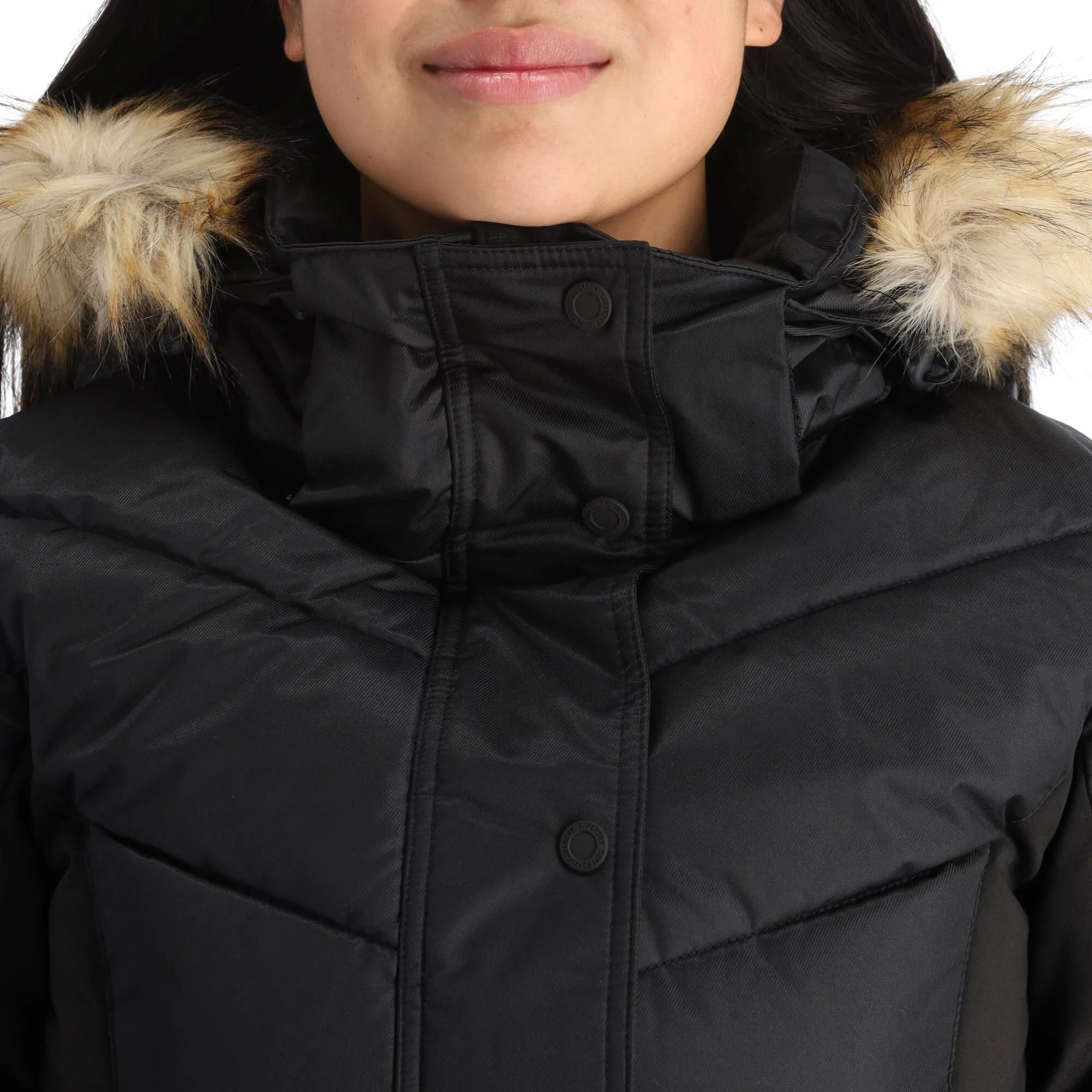 Superdry, Snow Luxe Puffer Ski-jas Dames Zwart 6 Superdry, Snow Luxe Puffer Ski-jas Dames Zwart - Afbeelding 6