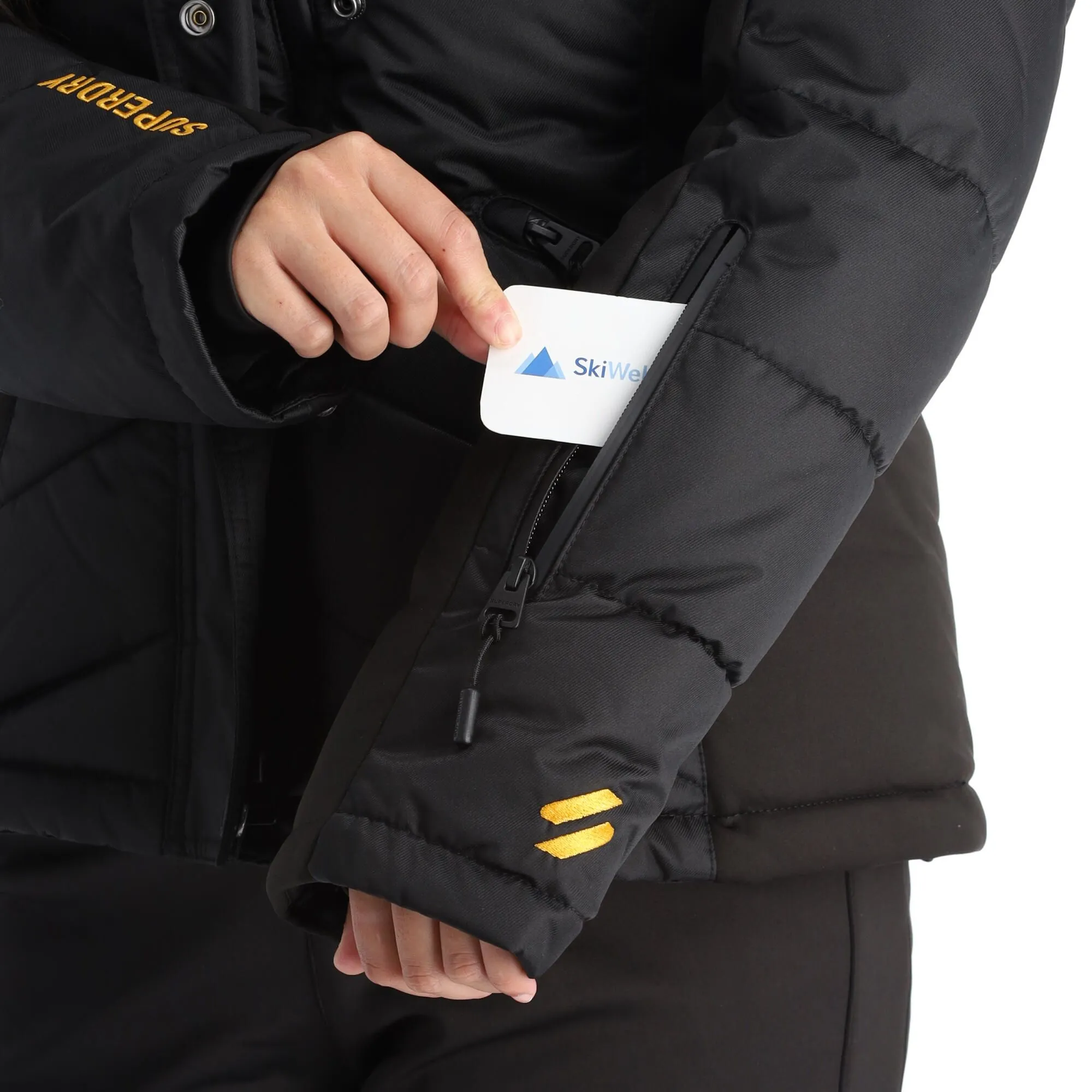 Superdry, Snow Luxe Puffer Ski-jas Dames Zwart 7 Superdry, Snow Luxe Puffer Ski-jas Dames Zwart - Afbeelding 7