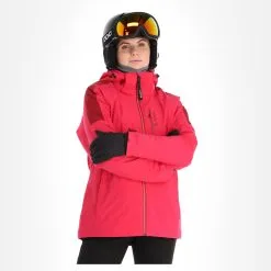 Tenson, Core Ski Jacket Ski-jas Dames Cerise Rood -Cmp Ski-uitrusting Winkel tenson core ski jacket aa jas gevoerd dames cerise rood AA21ten107a BI 04