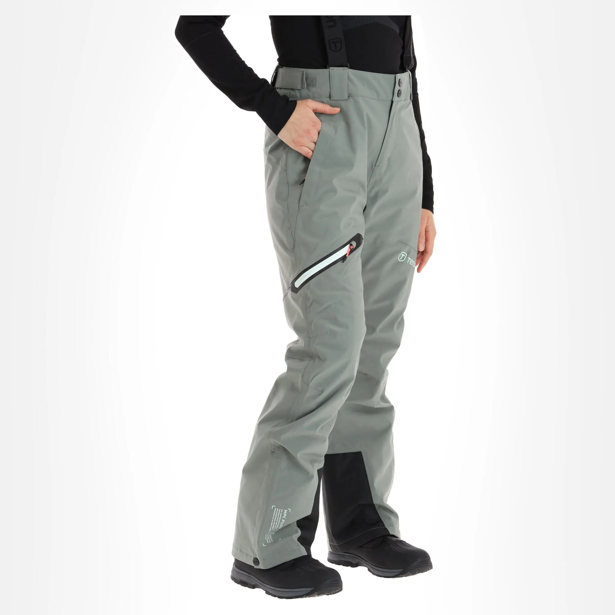 Tenson, Core Ski Pants Skibroek Dames Grey Groen 1 Tenson, Core Ski Pants Skibroek Dames Grey Groen